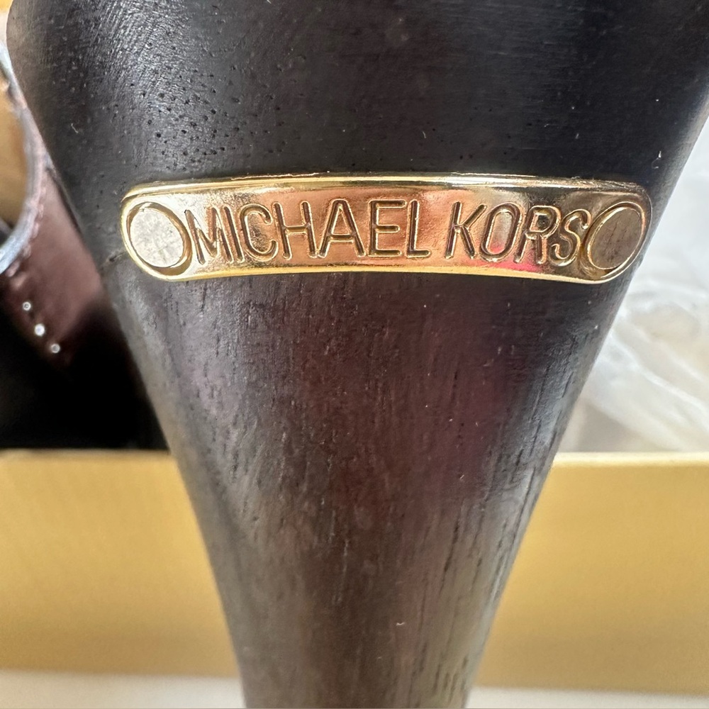 Michael Kors Chocolate Brown Leather San Antonio Mules with Tassels and Box - Picture 5 of 10